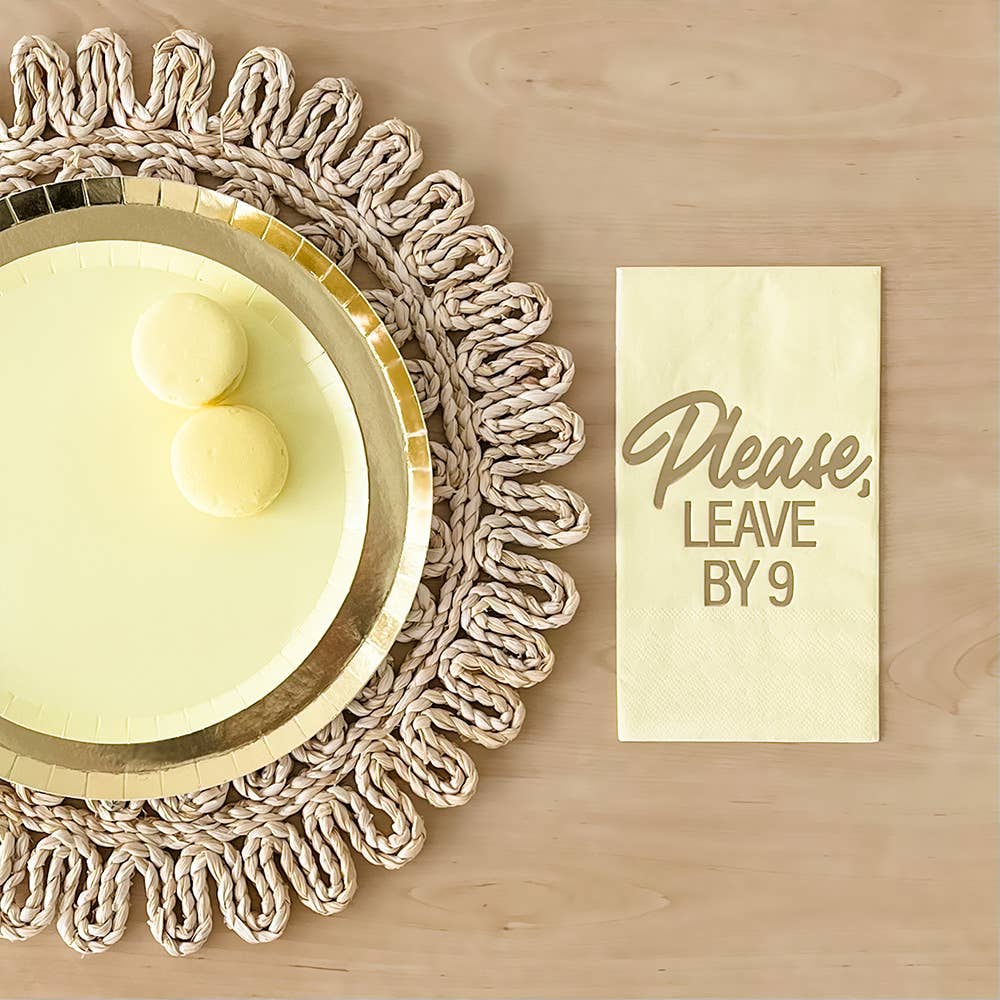"Please Leave By Nine" Guest Napkins - 20 Pk.