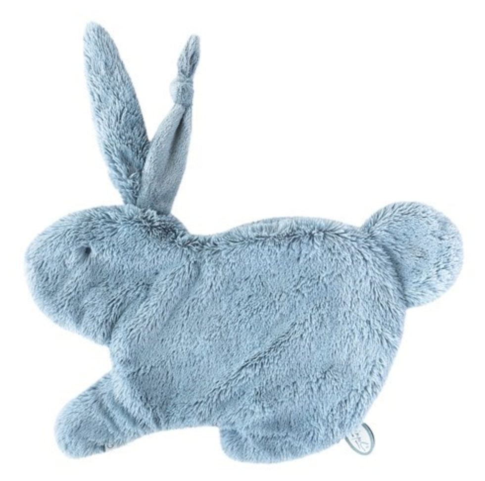 13" Light Blue Emma Doudou Bunny Cuddle Cloth w. Pacifier Loop | Dimpel