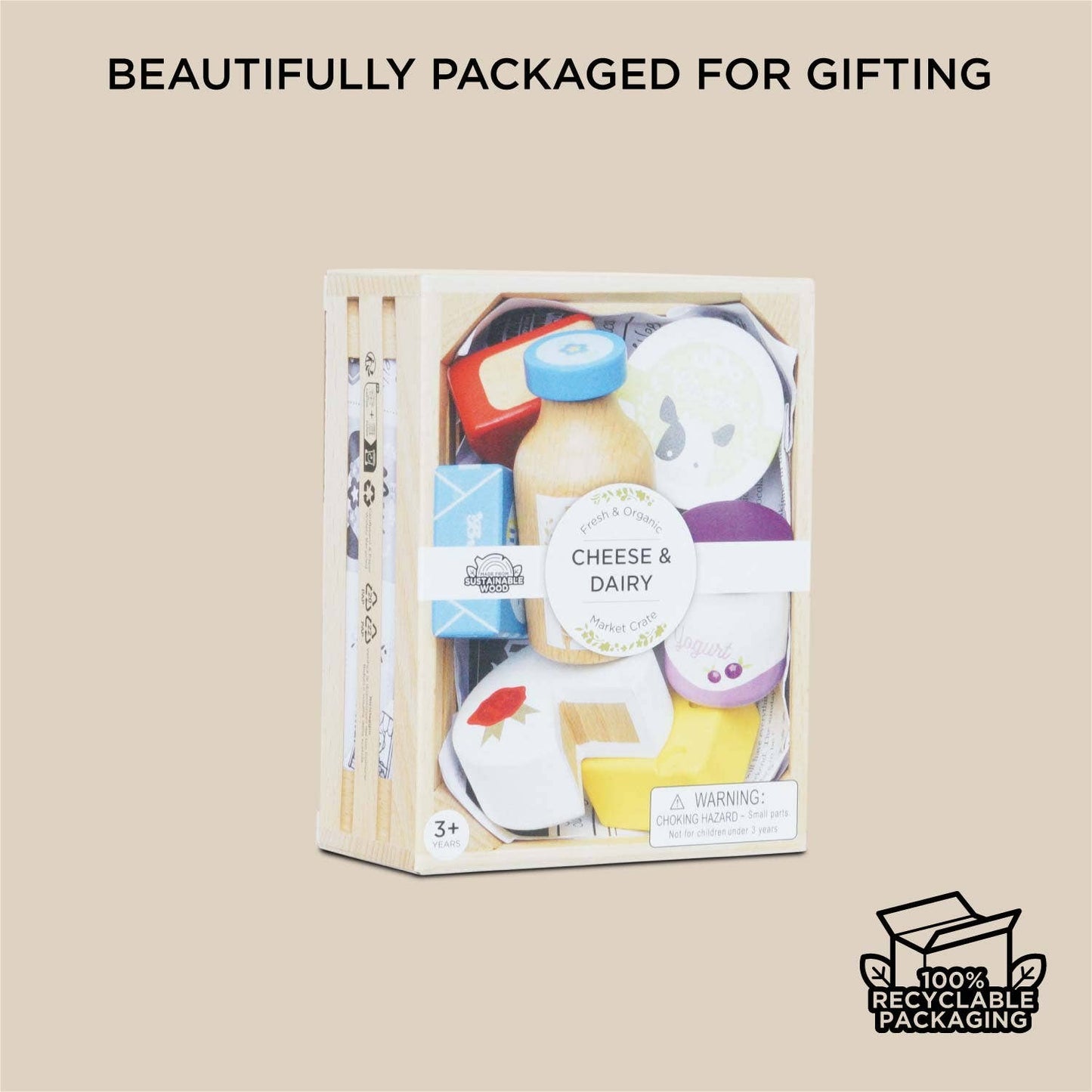 Cheese & Dairy Wooden Market Crate