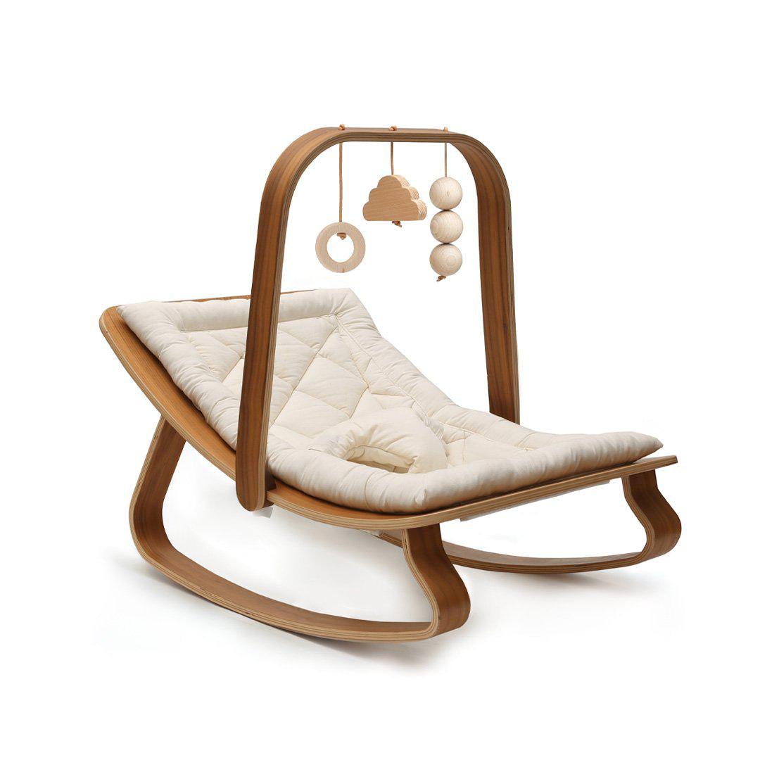 Charlie Crane Walnut LEVO Baby Rocker - Organic White