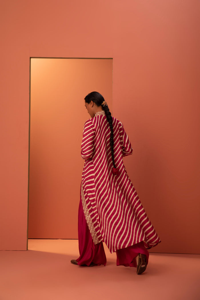Cotton silk Pink Cape and Palazzo set