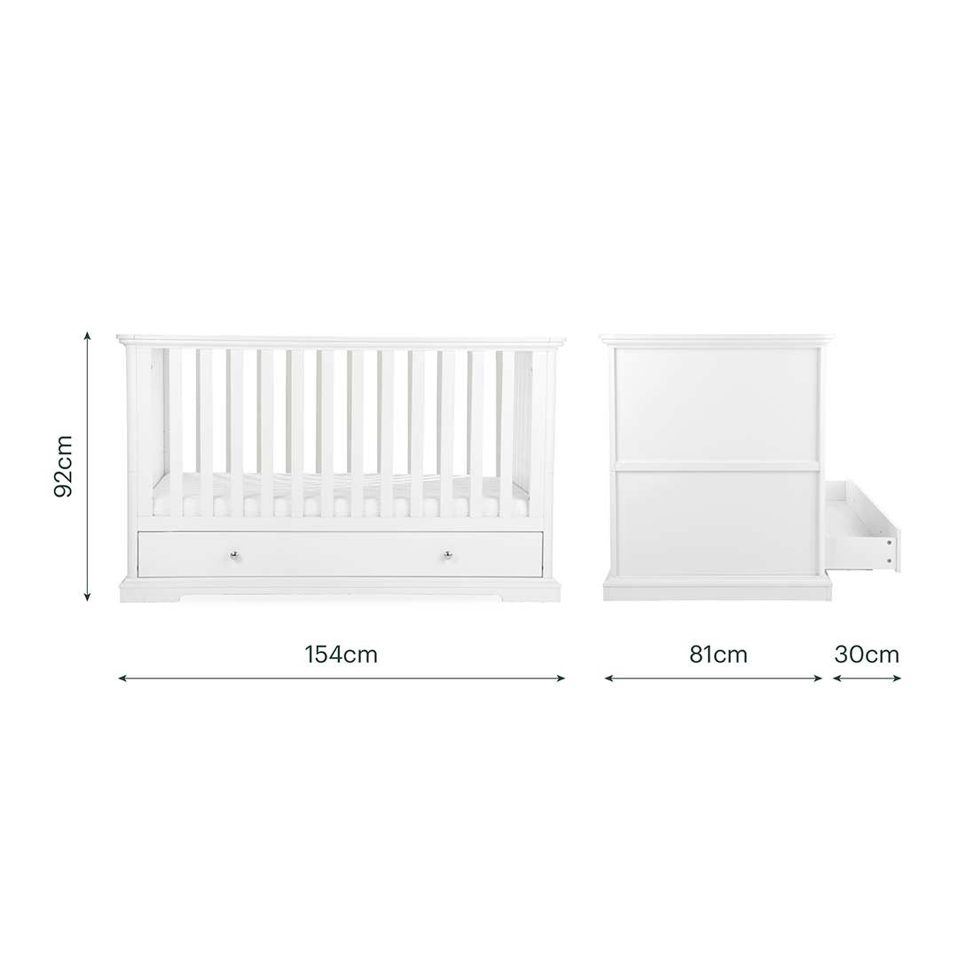 CuddleCo Beaumont Cot Bed - Low - White