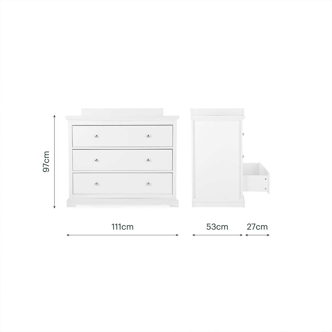 CuddleCo Beaumont 3pc Set - Low Cot Bed - White