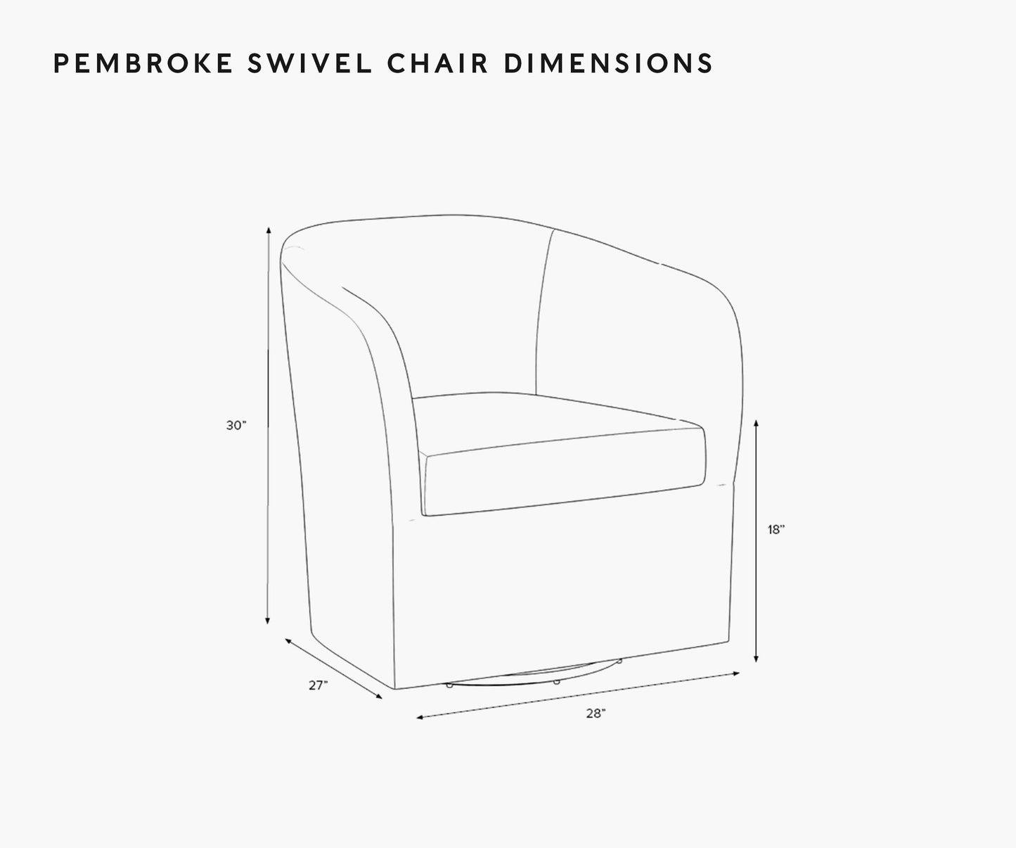 Pembroke Swivel Chair - Delphine