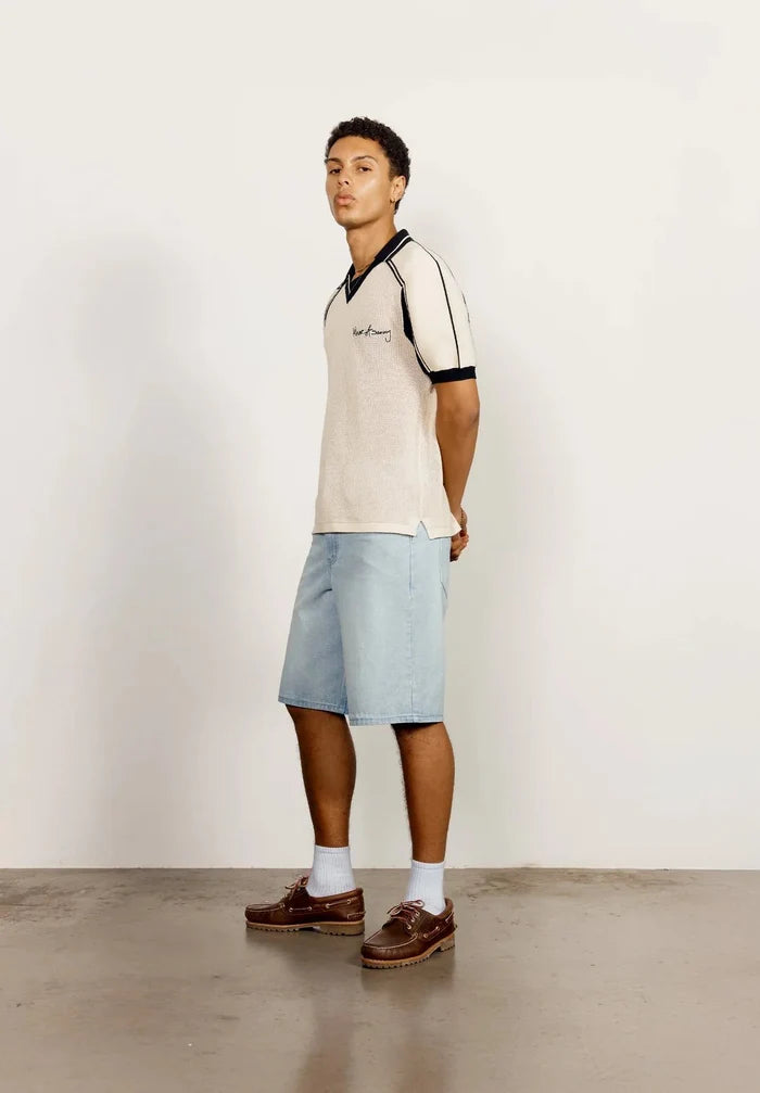 House Of Sunny - VOL25170 Keepers Knit Polo - Oat - T-shirts - VOL25170