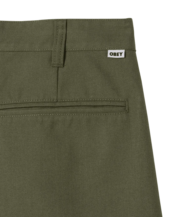 Obey - Dean Pleated Short - Tea leaf - Pantalons et Shorts - 172100101TLF29