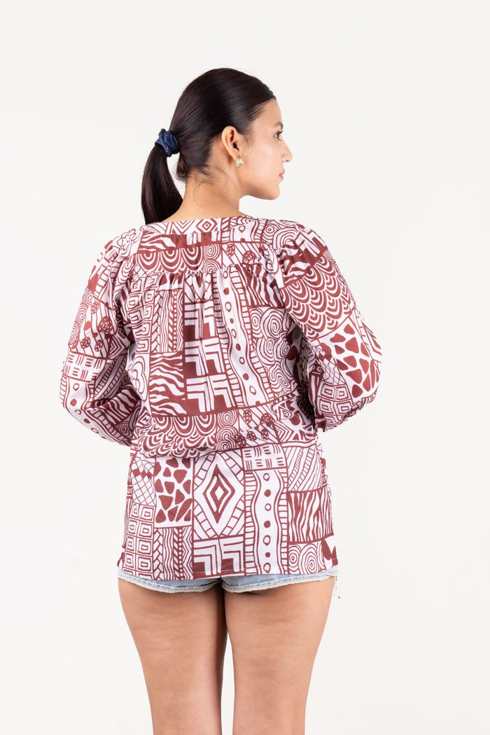 Printed Short Top Full Sleeve