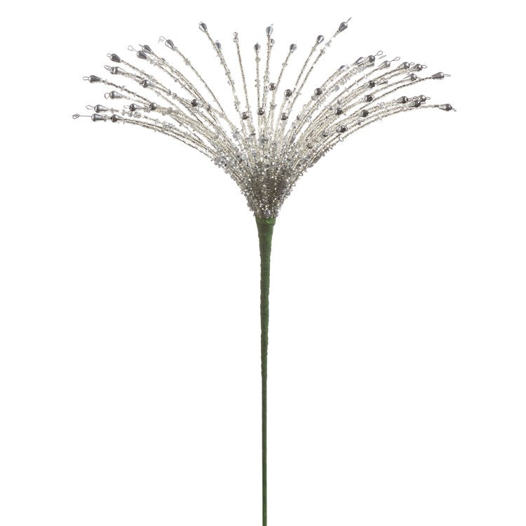 15" Silver Beaded Pick