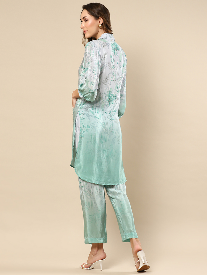 Seafoam Green Color Muslin Kurta Set