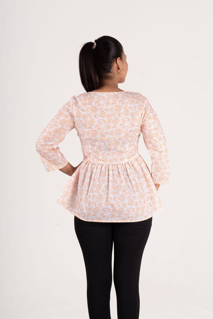 White Printed Top