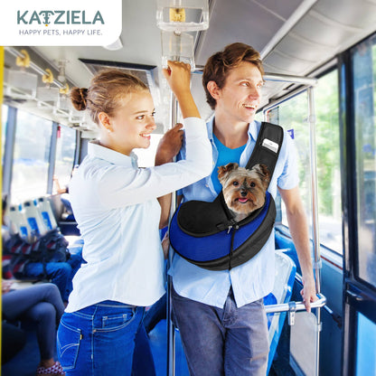 Katziela - Pet Carrier Expandable Sling For Small Dogs And Cats Black