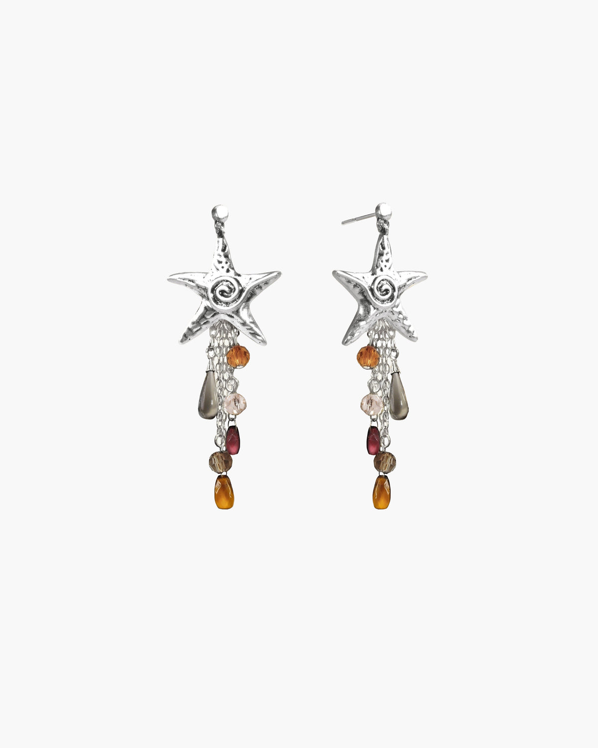 Seaside Nomad Starfish Earrings in Silver