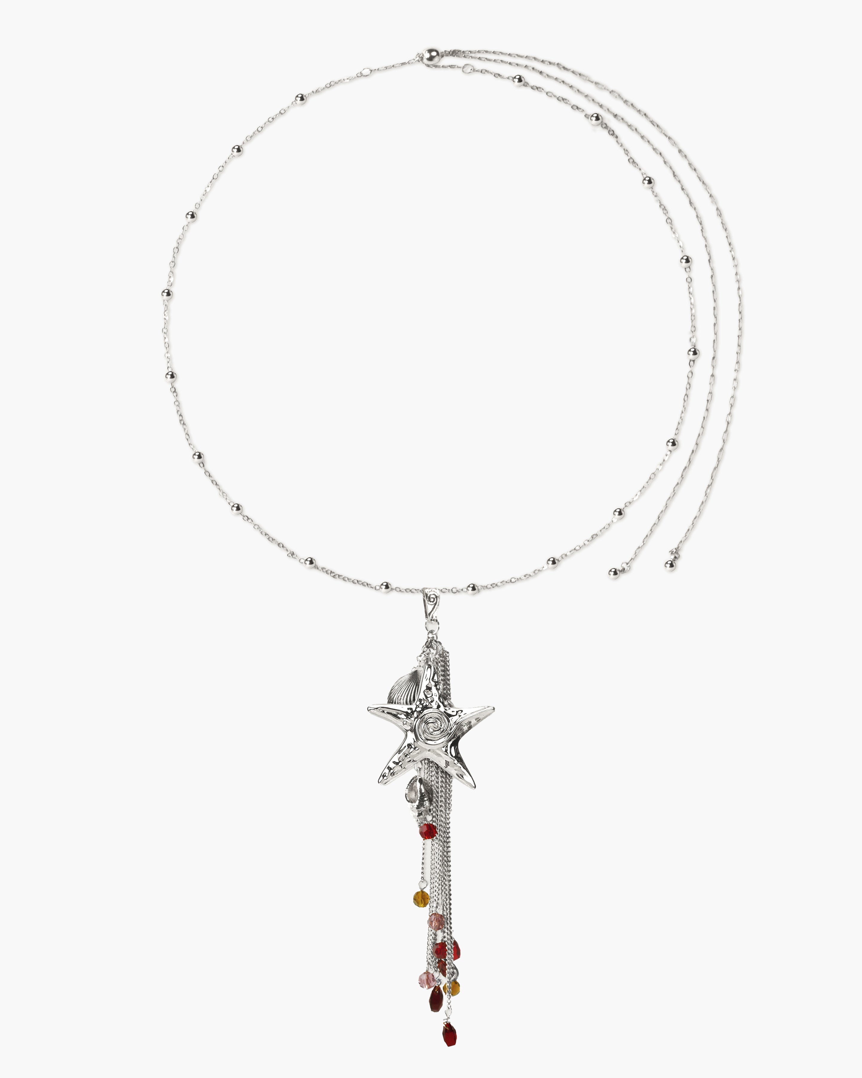 Seaside Nomad Starfish Necklace in Silver