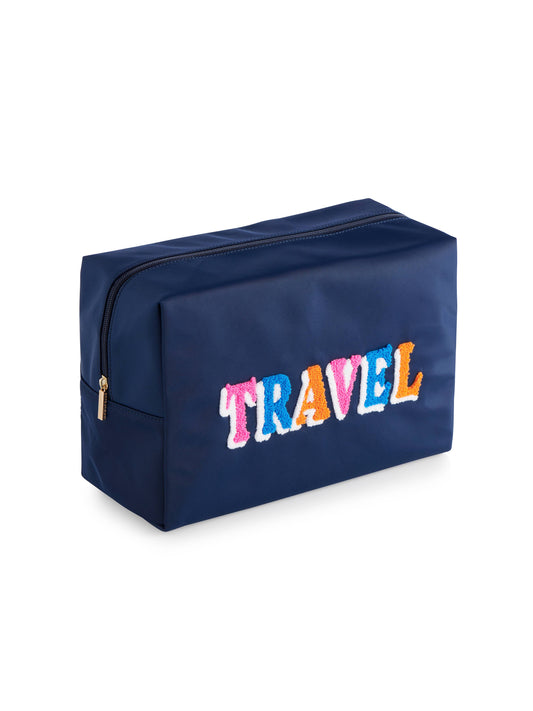 "TRAVEL" OVERSIZED ZIP POUCH