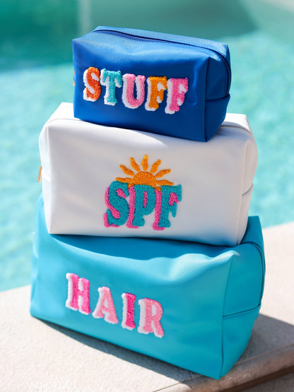 "HAIR" OVERSIZED ZIP POUCH