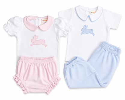 2pc Set Blue Bunny Top w. Bloomer Pant | Luigi