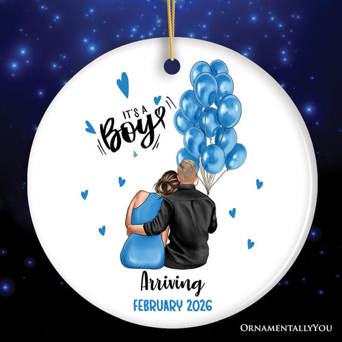 Baby Announcement For Boy or Girl Customized Ornament, Gender Reveal Keepsake
