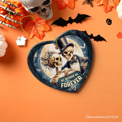 Artistic Skeleton Couple We Decided On Forever Ornament, Gothic Christmas Gift for Lovers
