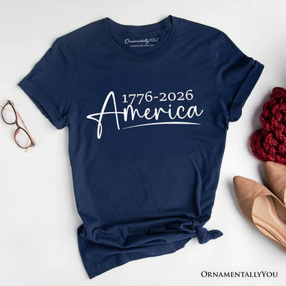 250 Years American Anniversary T-Shirt, 4th of July Minimalistic Patriotic 1776–2026 Tee