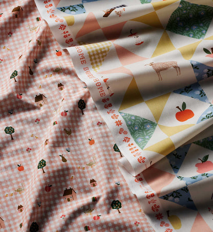 Farmhouse Gingham Cotton Fabric - Pink
