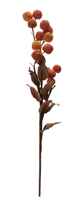19-1/2"H Faux Orange Branch, Orange & Cream Color