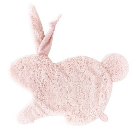 13" Pink Emma Doudou Bunny Cuddle Cloth w. Pacifier Loop | Dimpel