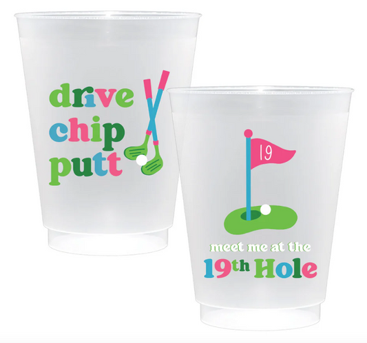 19th Hole Golf Shatterproof Frost Flex Plastic Cups (10)