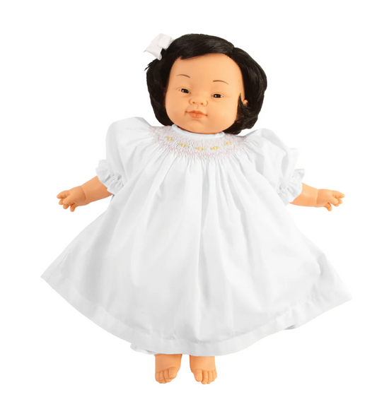 17" Susie Asian Doll with White Smock Dress