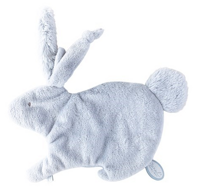 13" Light Blue Emma Doudou Bunny Cuddle Cloth w. Pacifier Loop | Dimpel
