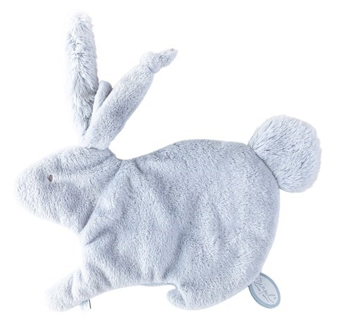 13" Light Blue Emma Doudou Bunny Cuddle Cloth w. Pacifier Loop | Dimpel