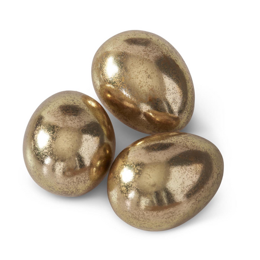 3 Inch Gold Gilded Resin Eggs
