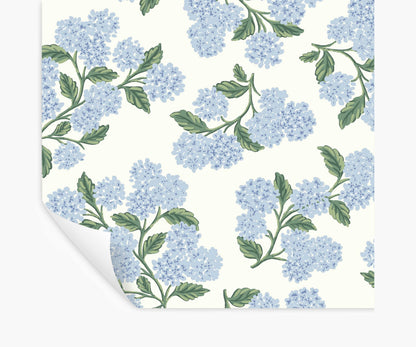 Hydrangea Peel & Stick Wallpaper - Blue & White