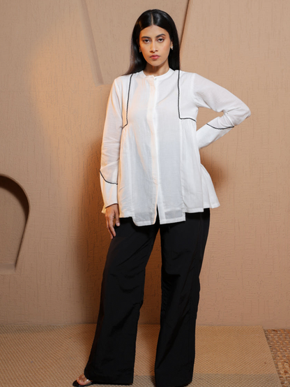 Aero White Cotton Viscose Top