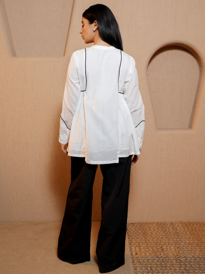 Aero White Cotton Viscose Top