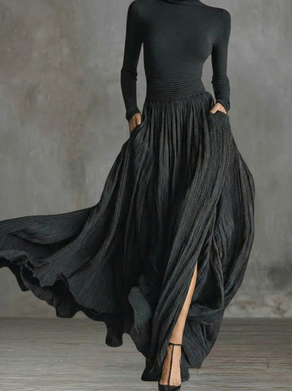 Alessia | High-waist maxi dress 🖤