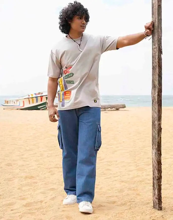 AMAZING LANKA GRAPHIC PRINTED OVERSIZED T - SHIRT