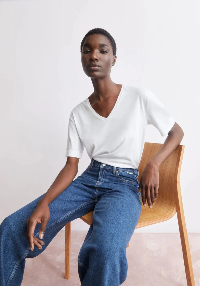 Armedangels - V - Neck T-shirt - White - Tops - 30008178