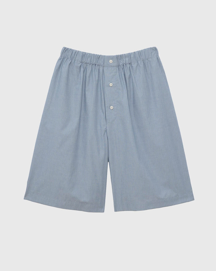 Baserange - Short Keep rayé bleu - Popeline de coton biologique - Jupes et Pantalons - SSKE-PO-SU26