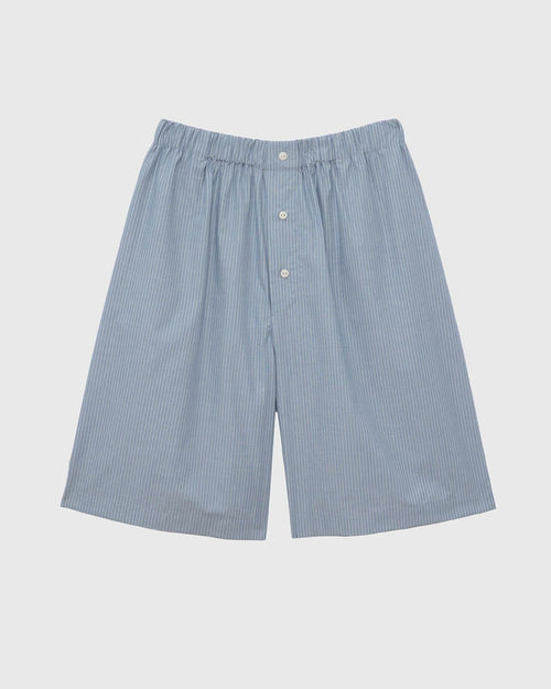 Baserange - Short Keep rayé bleu - Popeline de coton biologique - Jupes et Pantalons - SSKE-PO-SU26