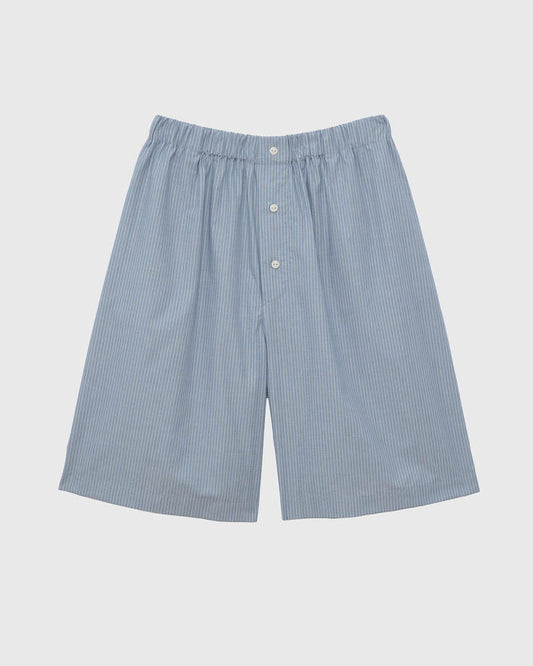 Baserange - Short Keep rayé bleu - Popeline de coton biologique - Jupes et Pantalons - SSKE-PO-SU26