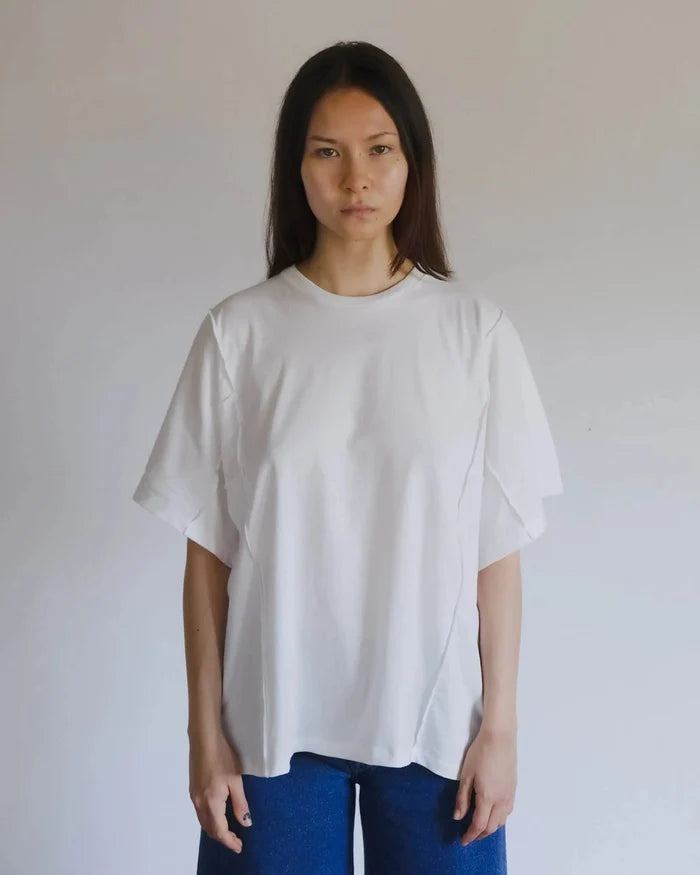 Baserange - T-shirt Poi blanc - Jersey de coton recyclé - Tops - TTPOT-RC-SU26