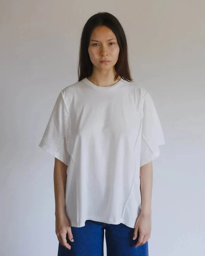 Baserange - T-shirt Poi blanc - Jersey de coton recyclé - Tops - TTPOT-RC-SU26