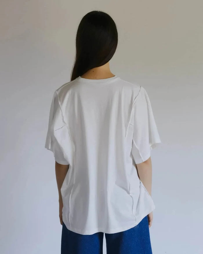 Baserange - T-shirt Poi blanc - Jersey de coton recyclé - Tops - TTPOT-RC-SU26