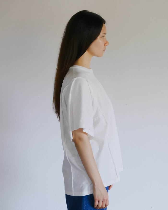 Baserange - T-shirt Poi blanc - Jersey de coton recyclé - Tops - TTPOT-RC-SU26