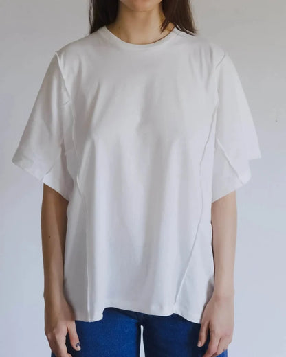Baserange - T-shirt Poi blanc - Jersey de coton recyclé - Tops - TTPOT-RC-SU26