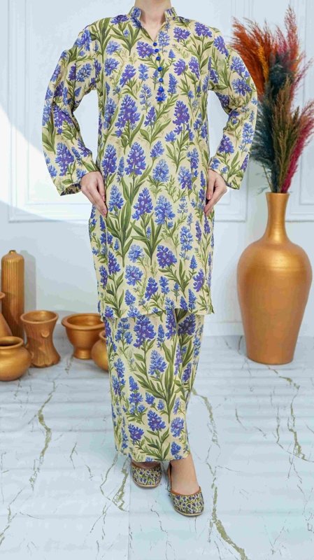 Blooming Lavender Stitched X KHUSSA (COMBO SET)