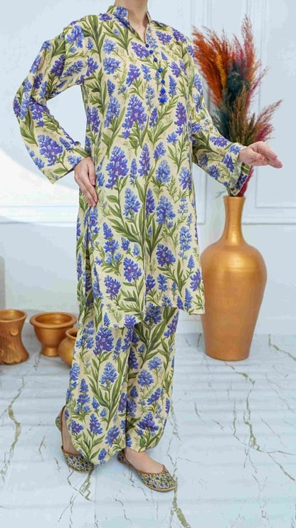 Blooming Lavender Stitched X KHUSSA (COMBO SET)