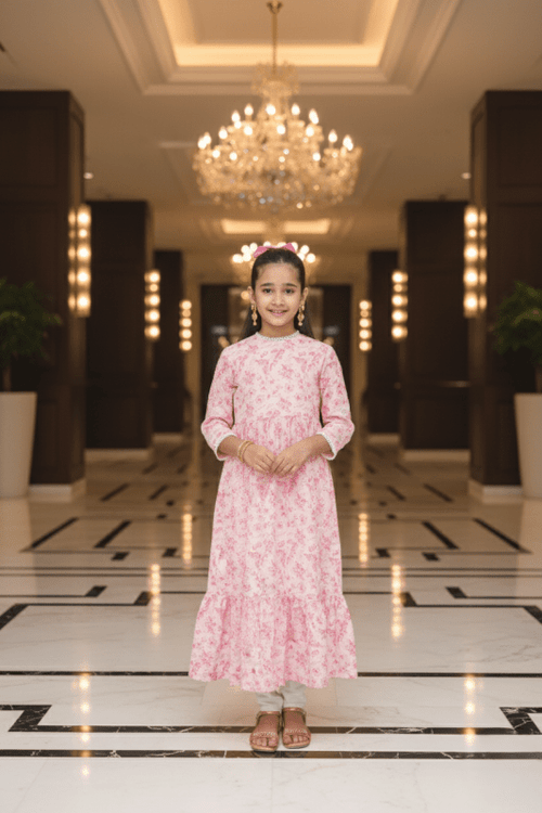 🌸 Blush Garden Long Frock