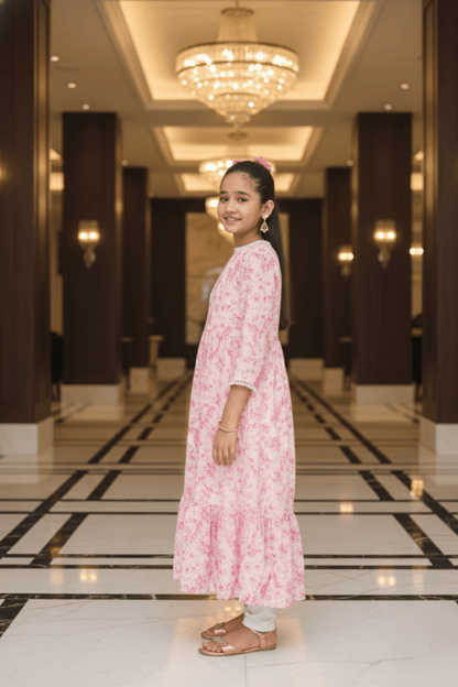 🌸 Blush Garden Long Frock