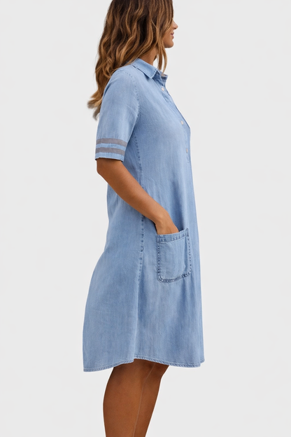 Brittany | Figure Flattering Denim Dress